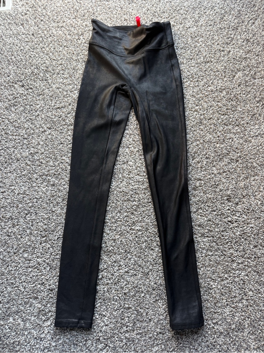 SPANX Black Faux Leather-Look High Waist Jeggings